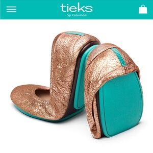 Rose Gold Glam Tieks Ballet Flats